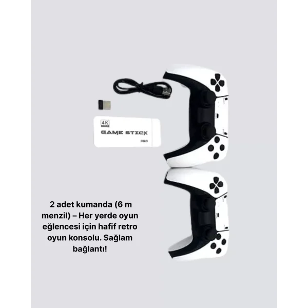 20.000 Yüklü Oyunlu Kablosuz Retro Oyun Konsolu 4K Destekli
