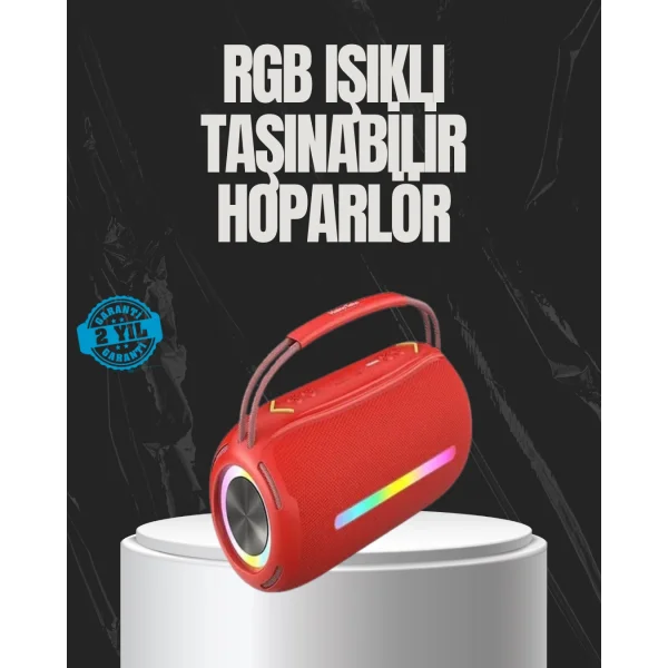20W Güçlü Ses Çift Sürücülü RGB LED Işıklı Bluetooth 5.3 Hoparlör