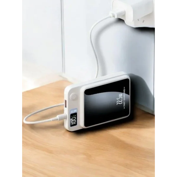 22.5W Magsafe Kablosuz Şarjlı Powerbank Dijital Ekran ve Hızlı Şarj