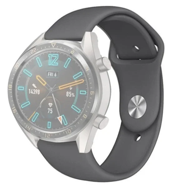 22MM Silikon Kayış Kordon Gear S3 Watch 4 -GT2 GT2E 46MM KayışKordon Watch Active 2 22MM-(5775)