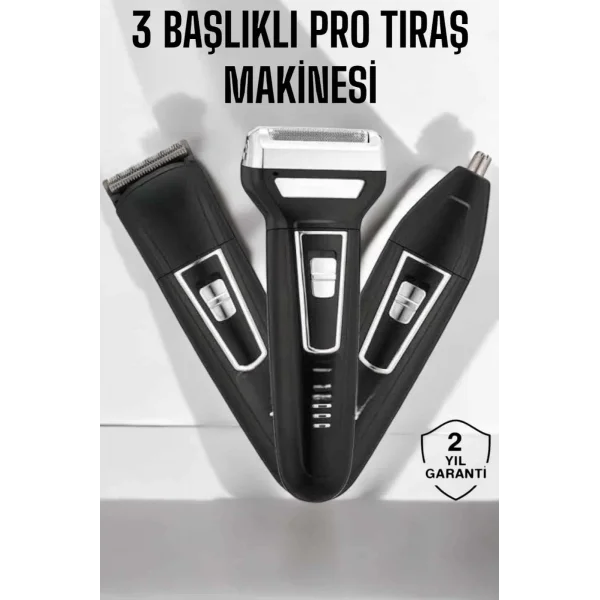 3 Başlıklı Profesyonel Tıraş Makinesi