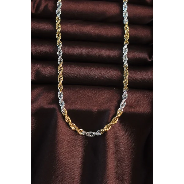 316L Çelik Çift Renk Burgu Tasarımlı Kolye