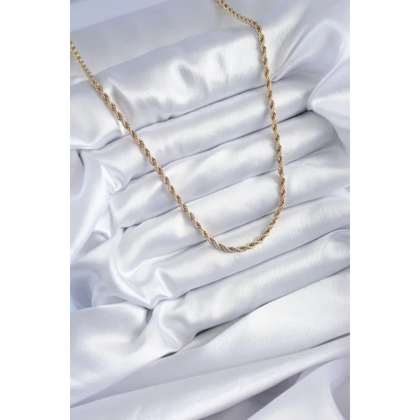316L Çelik Gold Renk 60 cm Burgu Model Kadın Kolye
