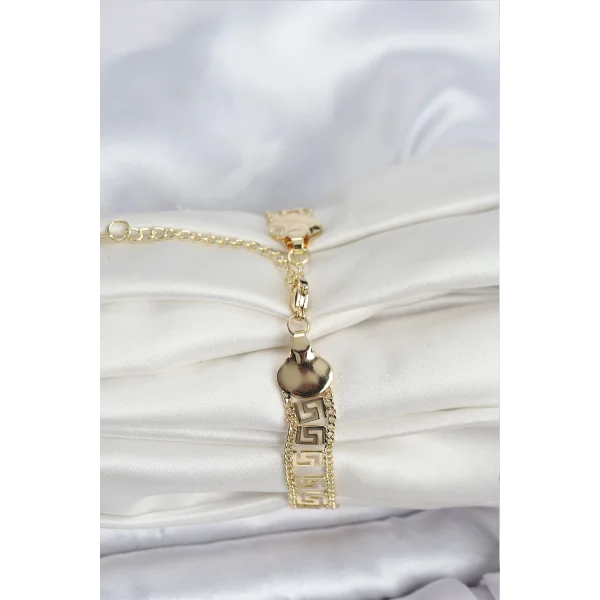 316L Çelik Gold Renk Labirent Model Kadın Bileklik