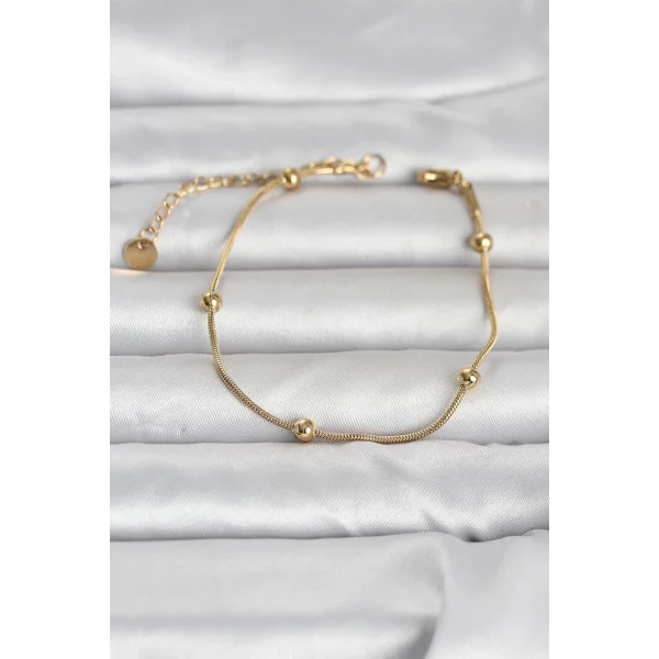 316L Çelik Gold Renk Top Zincirli Kadın Bileklik