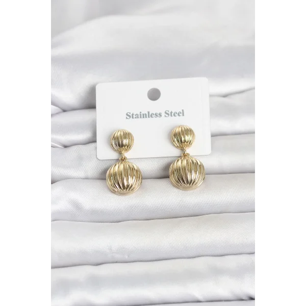 316L Çelik Gold Renk Vintage Model Kadın Küpe
