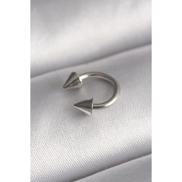 316L Çelik Gümüş Renk Halka Çivi Model Kadın Piercing