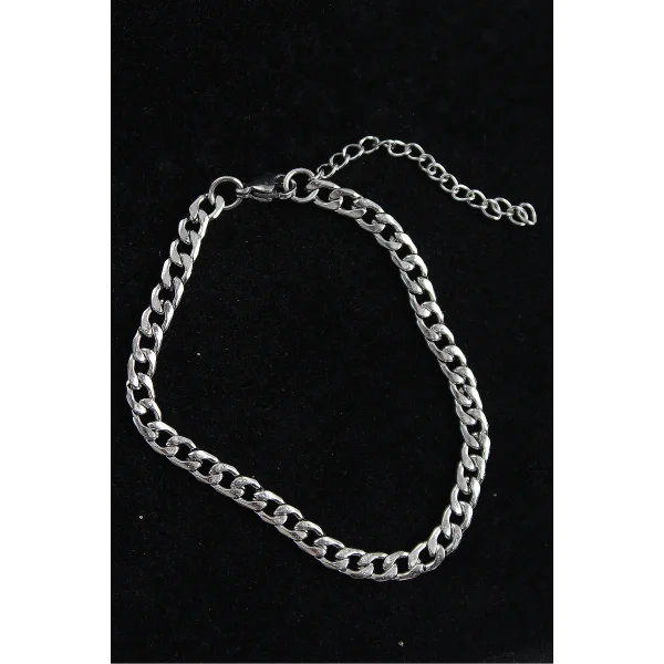 316L Çelik Klasik Model Gümüş Renk Erkek Bileklik