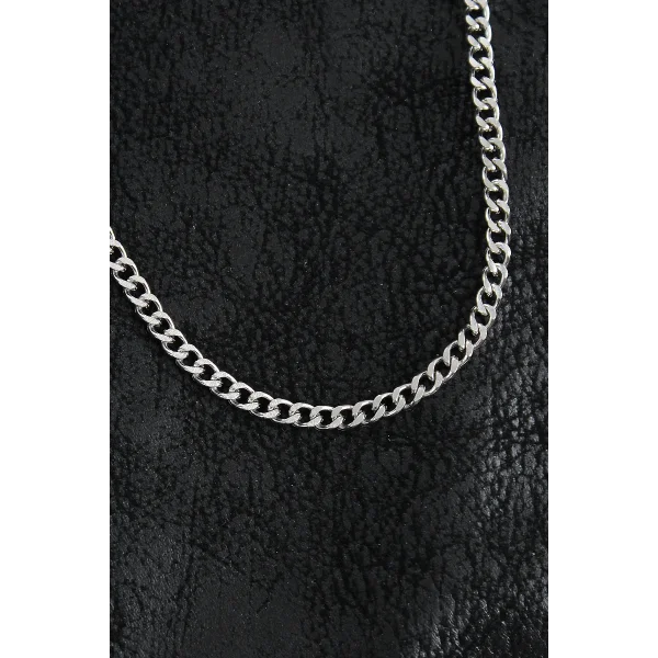 316L Çelik Klasik Zincir Model Gümüş Renk Erkek Kolye