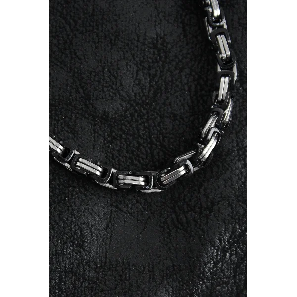 316L Çelik Kral Zincir Model Gümüş Renk Erkek Kolye