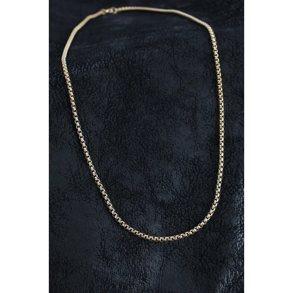 316L Çelik Örme Zincir Model Gold Renk Erkek Kolye