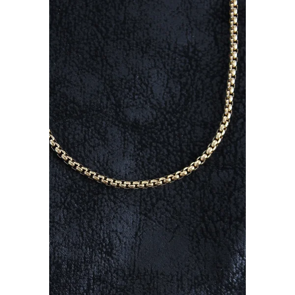 316L Çelik Örme Zincir Model Gold Renk Erkek Kolye