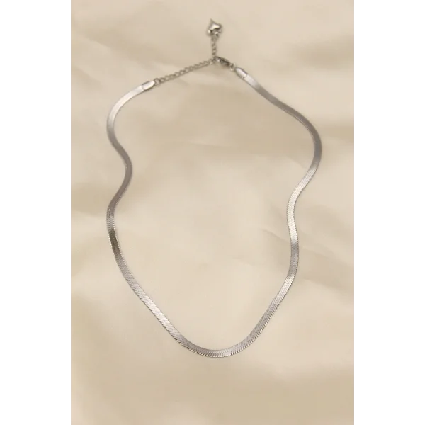 316L Çelik Silver Renk 45 cm İtalyan Zincir Model Kadın Kolye