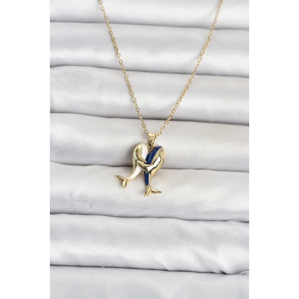 316L Çelik Zincir Gold Renk Dolphin Model Kadın Kolye