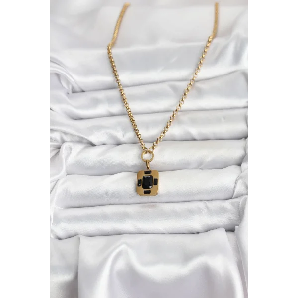 316L Çelik Zincir Gold Renk Vintage Model Kadın Kolye