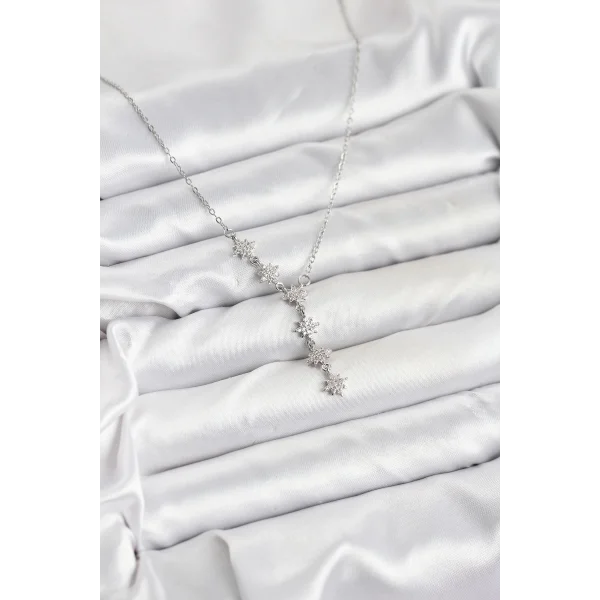 316L Çelik Zincir Gümüş Renk Kutup Yıldızı Model Kadın Kolye