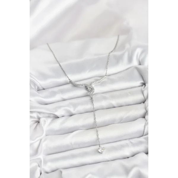 316L Çelik Zincir Gümüş Renk Yılan Model Y Kolye