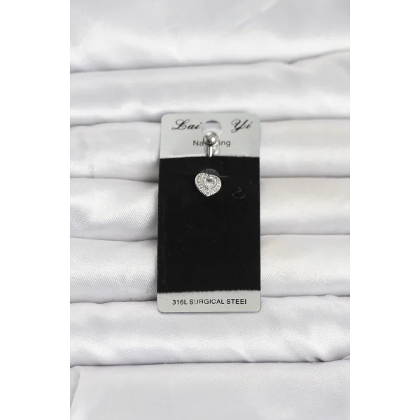 316L Cerrahi Çelik Minimal Kalp Model Göbek Piercing