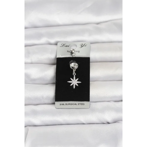 316L Cerrahi Çelik Sallantılı Kutup Yıldızı Model Göbek Piercing