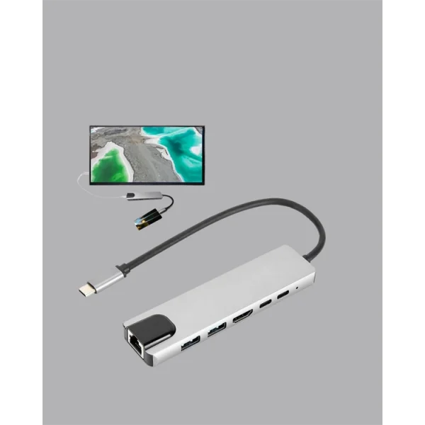 4K HDMI Çıkışlı Gigabit Ethernetli USB‑C Çoklu Port Hub