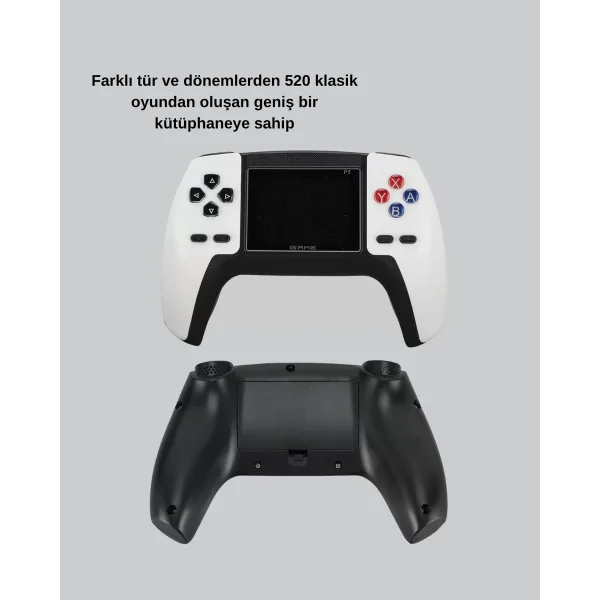 520 Klasik Oyunlu P5™ ControllerView Retro Konsol – Şarjlı  Ergonomik Tasarım