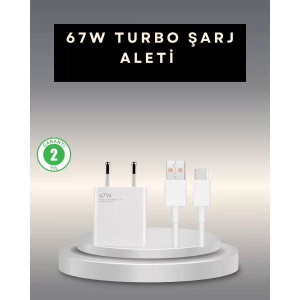 67 Watt Type C Şarj Adaptörü Poco X3 X4 X5 Pro Uyumlu