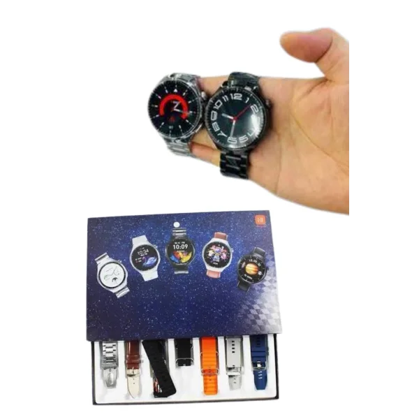 7 Kordonlu Akıllı Saat Siyah Kasa Dokunmatik Ekran Uyku ve Sağlık Takibi