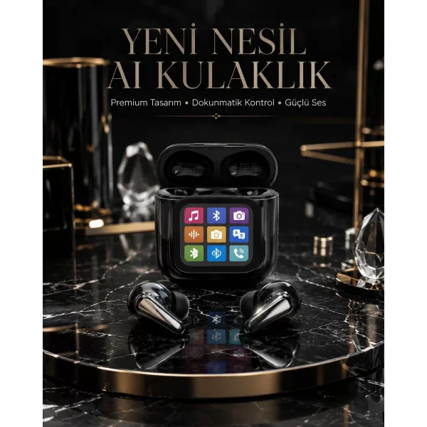 AI Bluetooth Kulaklık Akıllı Dokunmatik Kontrol Özellikli