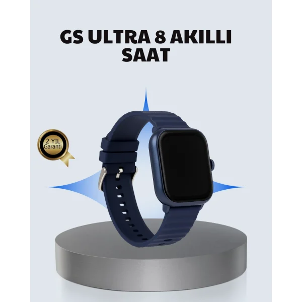 Akıllı Saat 360 mAh Çoklu Spor Modlu Lacivert Siyah Kordon