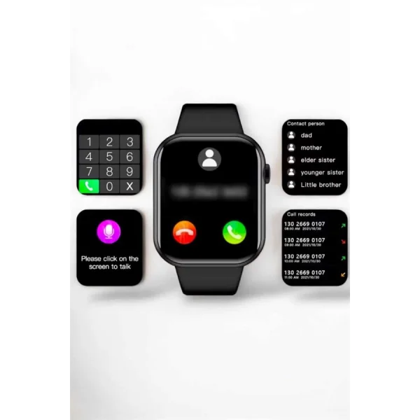Akıllı Saat Arama Cevaplayan Dokunmatik Ekran Bleutooth Bağlantılı