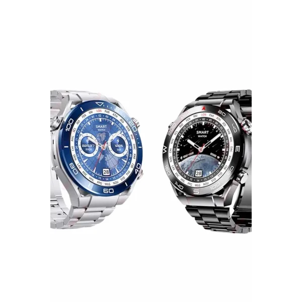 Akıllı Saat Çelik Kordonlu Amoled Ekran Android ve İOS Uyumlu Çağrı Cevaplayabilen