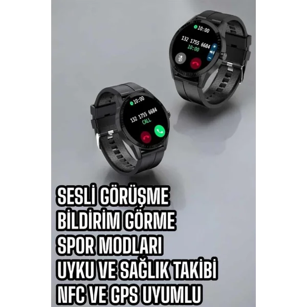 Akıllı Saat Sesli Görüşme Bluetooth Bağlantılı 3 Kordonlu