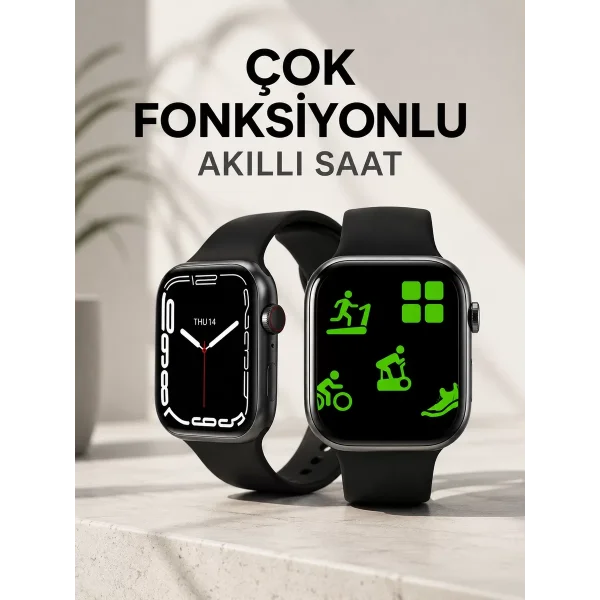 Akıllı Saat Tema Değiştirme Uyku ve Sağlık Takibi Sesli Asistan Bildirim Görme