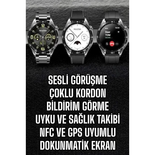 Akıllı Saat Titreşimli Amoled Ekran Uyku ve Sağlık Takibi Sesli Görüşme