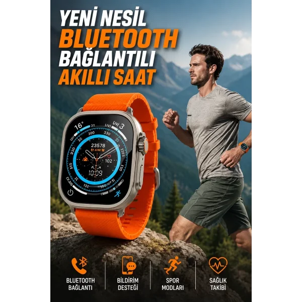Akıllı Saat Uyku ve Spor Takibi Yeni Nesil Bluetooth Bağlantılı Amoled Ekran