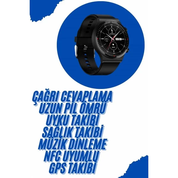 Akıllı Saat Yeni Nesil Üç Kordonlu Nabız Ölçer Çağrı Cevaplama