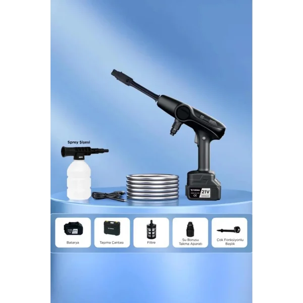 Akülü Şarjlı Yüksek Basınçlı Oto Araba Bahçe Yıkama,temizleme Su Sı