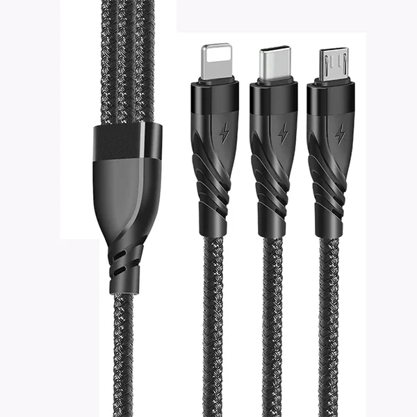 ALLY 3in1 Type-C + USB To Lightning + Type-c + Micro Usb Şarj ve Data Kablosu-(5775)