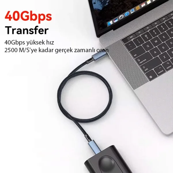 ALLY 40Gbps 240W Type-C 8K Görüntü ve Hızlı Data Şarj Kablosu-(5775)
