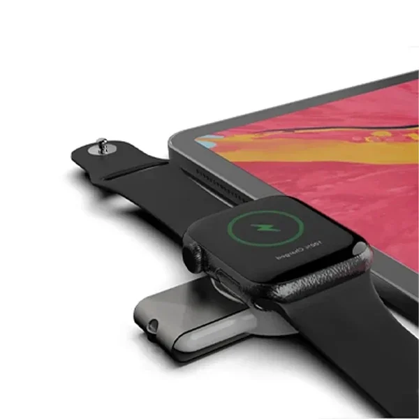 ALLY Apple iWatch İçin Taşınabilir 2 in 1 USB + Type-C Şarj Standı-(5775)
