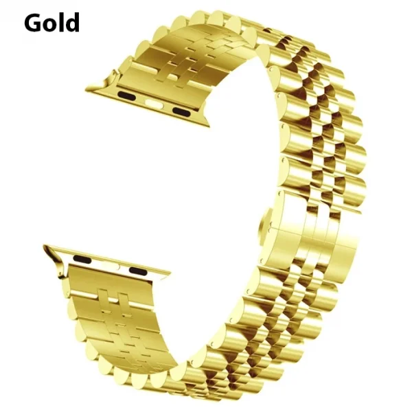 Ally Apple Watch 7-8 41mm 6-5-4 40mm Kayış Kordon Paslanmaz Çelik 3-2-1 38mm-(5775)