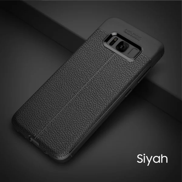 Ally Galaxy S8 Plus Litchi Tam Koruma Soft Silikon Kılıf-(5775)