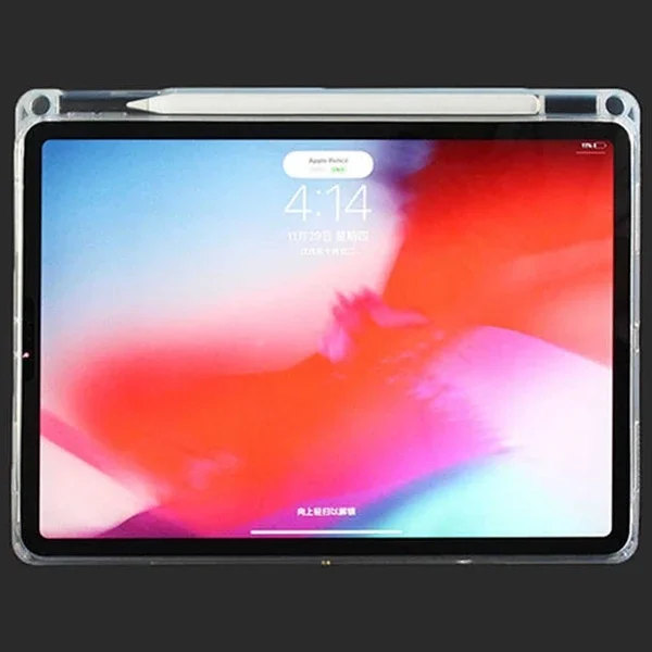ALLY iPad Pro 11-inch (2021)-(2020)-(2018) Kalem Yerli Şeffaf Silikon Kılıf-(5775)