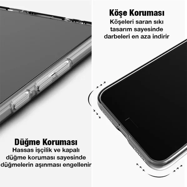 Ally iPhone 13 Pro Max Kılıf Kamera Korumalı Ultra İnce Şeffaf Silikon Kılıf-(5775)
