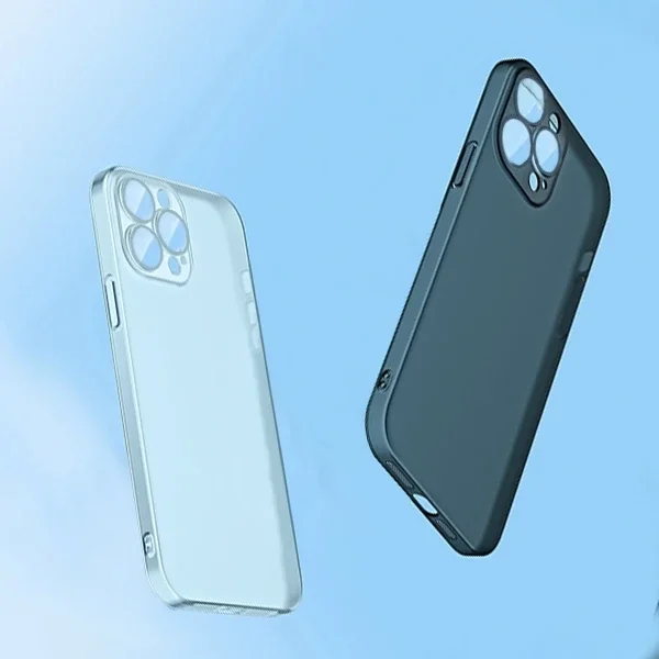 Ally iPhone 14 Plus 6.7inch Frosted Glass Şeffaf Kamera Korumalı Kılıf-(5775)
