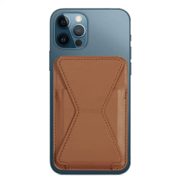 ALLY İPhone 15-14- 13-12ler İçin Standlı Deri Cüzdan Magsafe Kartlık Cüzdan Kılıf-(5775)