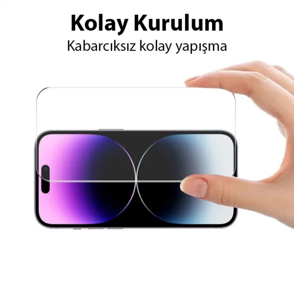 Ally iPhone 15 Pro Full HD Tempered Kırılmaz Cam Ekran Koruyucu-(5775)
