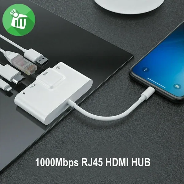 ALLY İPhone 3İN1 Lightning HDMI RJ45 OTG Digital AV Adaptör Hub-(5775)