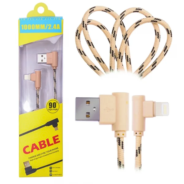Ally İphone Lightning  Eğik Başlı Halat Usb Kablo 1metre-(5775)