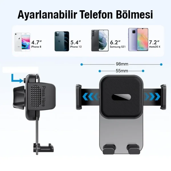 ALLY ML-217 Araç İçi Havalandırma Telefon Tutucu-(5775)